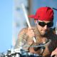 Travis Barker performs during the celebration of the launch of T-Mobile in South Carolina at T-Mobile Boulevard