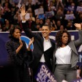 Barack Obama with wife Michelle and Oprah Winfrey on the campaign trail