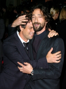 Mark Ruffalo and Adrien Brody hug at ‘The Brothers Bloom’ premiere during the 2008 Toronto International Film Festival