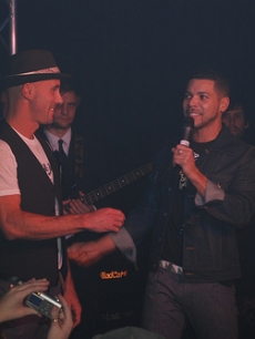 Promoter Tom Whitman and host Wilson Cruz