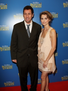 Adam Sandler and Keri Russell attend the UK premiere of ‘Bedtime Stories’ at the Odeon Cinema, Kensington High Street on December 11, 2008