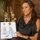 Kai Milla shows off her skectch for Michelle Obama’s Inaugaration gown