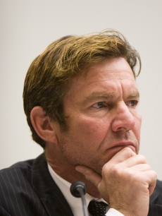 Dennis Quaid testifies at a hearing on Capitol Hill May 14, 2008 in Washington, DC.