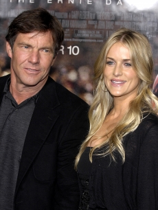 Dennis Quaid and Kimberly Buffington pose for a picture at the Universal Pictures premiere of ‘The Express’ September 25, 2008