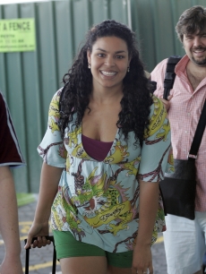 Jordin Sparks arrives at Perth Airport on December 19, 2008 in Perth, Australia