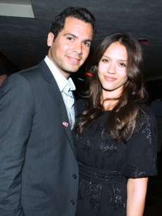 Jessica Alba and husband Cash Warren at a concert in August 2008