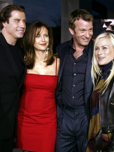 John Travolta, Kelly Preston, Thomas Jane and Patricia Arquette attend the Los Angeles premiere of the Lion’s Gate film ‘The Punisher’ at the ArcLight Cinerama Dome April 12, 2004 in Hollywood, California