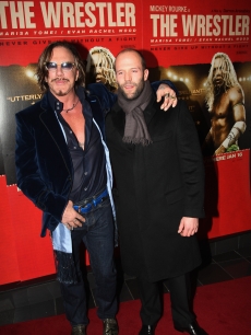 Mickey Rourke and Jason Statham attend the UK VIP Screening of ‘The Wrestler’ held at the Vue West End on January 5, 2009 in London, England