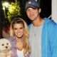 Jessica Simpson and Tony Romo with four-legged friend Daisy (July 2008)