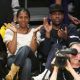 Denzel Washington and his wife Pauletta Washington watch the Lakers play in Los Angeles