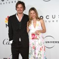 Christopher Backus and Mira Sorvino smile as they hit a post-Golden Globes soiree