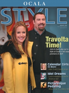 John Travolta and Kelly Preston on the cover of Ocala Style magazine