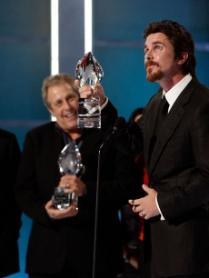 Aaron Eckhart, producer Charles Roven, director Christopher Nolan, and actor Christian Bale accept the Favorite Movie award for ‘Dark Knight’ at the People’s Choice Awards