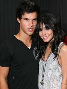 Taylor Lautner and Vanessa Hudgens at the Access Hollywood ‘Stuff You Must’ gift lounge