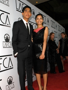 Dev Patel and actress Freida Pinto arrive at the 34th Annual Los Angeles Film Critics Association Awards
