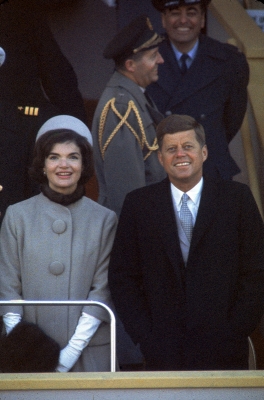 Jackie and John F. Kennedy during Inauguration Day 1961