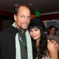 Woody Harrelson and Zoe Kravitz pose for the photogs at Sundance