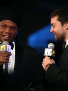 MTV’s Sway speaks to Tobey Maguire at the Youth Ball