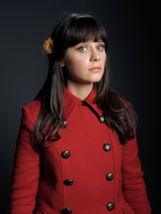 Zooey Deschanel poses at the Hollywood Life House in Park City, Utah
