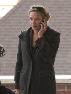 Uma Thurman chats on the phone at Sundance 2009