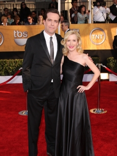 Ed Helms and Angela Kinsey arrive at the 15th Annual Screen Actors Guild Awards held at the Shrine Auditorium on January 25, 2009 in Los Angeles, California