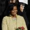 Michelle Obama holds the Lincoln bible and looks at daughter Sasha as they arrive at the inauguration of Barack Obama as the 44th President of the United States of America on the West Front of the Capitol