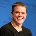 Matt Damon smiles during the ‘Change Haiti Can Believe In’ forum at the Stephen Smith Center at the John F. Kennedy Presidential Library and Museum on January 27, 2009 in Boston, Massachusetts