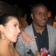 Kim Kardashian and Reggie Bush chat with reporters at the Moves Magazine pre-Super Bowl bash in Tampa