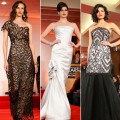 Three of the choices for the Oscars Designer Challenge on display