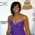 Fantasia Barrino is pretty in purple at the Clive Davis pre-Grammy party