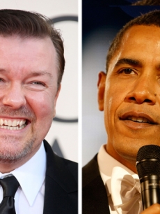 Ricky Gervais and Barack Obama