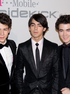 The Jonas Brothers hit the red carpet at the Clive Davis pre-Grammy bash