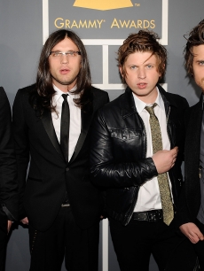 Musicians Caleb, Nathan, Matthew, and Jared Followill from the Kings Of Leon walk the red carpet 