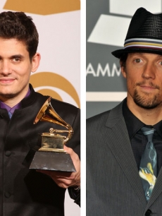 John Mayer and Jason Mraz at the 2009 Grammy Awards