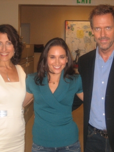 on the set of ‘House’ with Lisa Edelstein and Hugh Laurie