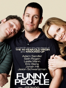 Seth Rogen, Adam Sandler and Leslie Mann in the poster for Judd Apatow’s ‘Funny People’
