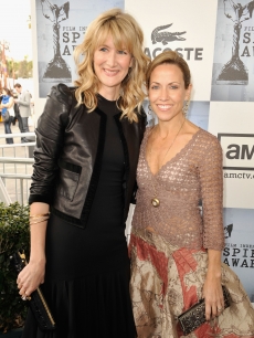 Laura Dern and Sheryl Crowe pose at the the 24th Annual Film Independent’s Spirit Awards in Santa Monica