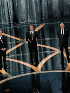 Adrien Brody, Robert De Niro, Michael Douglas, Sir Anthony Hopkins and Sir Ben Kingsley present the award for Best Supporting Actor at the 2009 Academy Awards