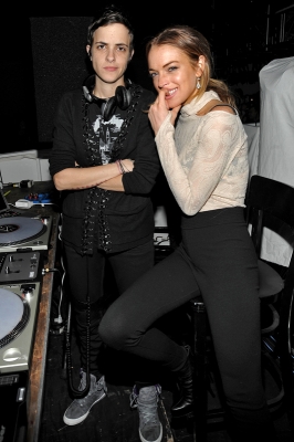 Samantha Ronson and Lindsay Lohan during Charlotte Ronson’s Fall 2009 show at NY Fashion Week