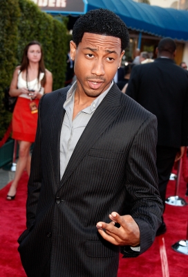Brandon T. Jackson arrives on the red carpet of the Los Angeles Premiere of ‘Tropic Thunder’ at the Mann’s Village Theater on August 11, 2008 in Los Angeles