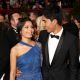 ‘Slumdog Millionaire’ stars Freida Pinto and Dev Patel give each other a hug on the Oscars red carpet