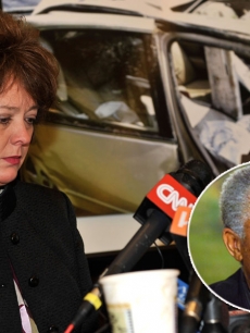 Demaris Meyer and her attorney Gloria Allred (not pictured) hold a press conference to announce a lawsuit against actor Morgan Freeman on February 25, 2009 in Los Angeles