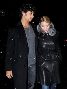 Madonna and model Jesus Luz are seen on the streets of Manhattan on March 1, 2009 in New York City