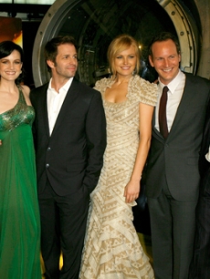 Donny Woodburn, Jackie Earle Haley, Carla Gugino, Zack Snyder, Malin Ackerman, Patrick Wilson and Jeffrey Dean Morgan at the LA ‘Watchmen’ premiere