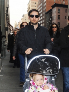 Tobey Maguire takes his daugther Ruby out for a stroll in New York City