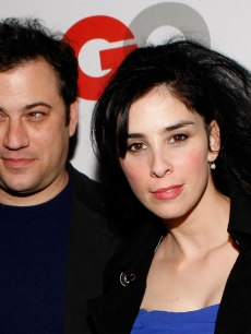 Jimmy Kimmel and Sarah Silverman at the 2008 GQ Man of the Year red carpet in November 2008