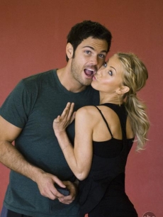 Chuck Wicks and Julianne Hough joke around