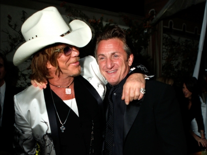 Mickey Rourke and Sean Penn attend the 2009 Vanity Fair Oscar party