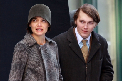 Katie Holmes and Paul Dano, in New York for their film, ‘The Extra Man’