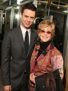 Colin Hanks and Jane Fonda attend the after party for The Cinema Society and Brooks Brothers screening of ‘The Great Buck Howard’ at Soho Grand Hotel